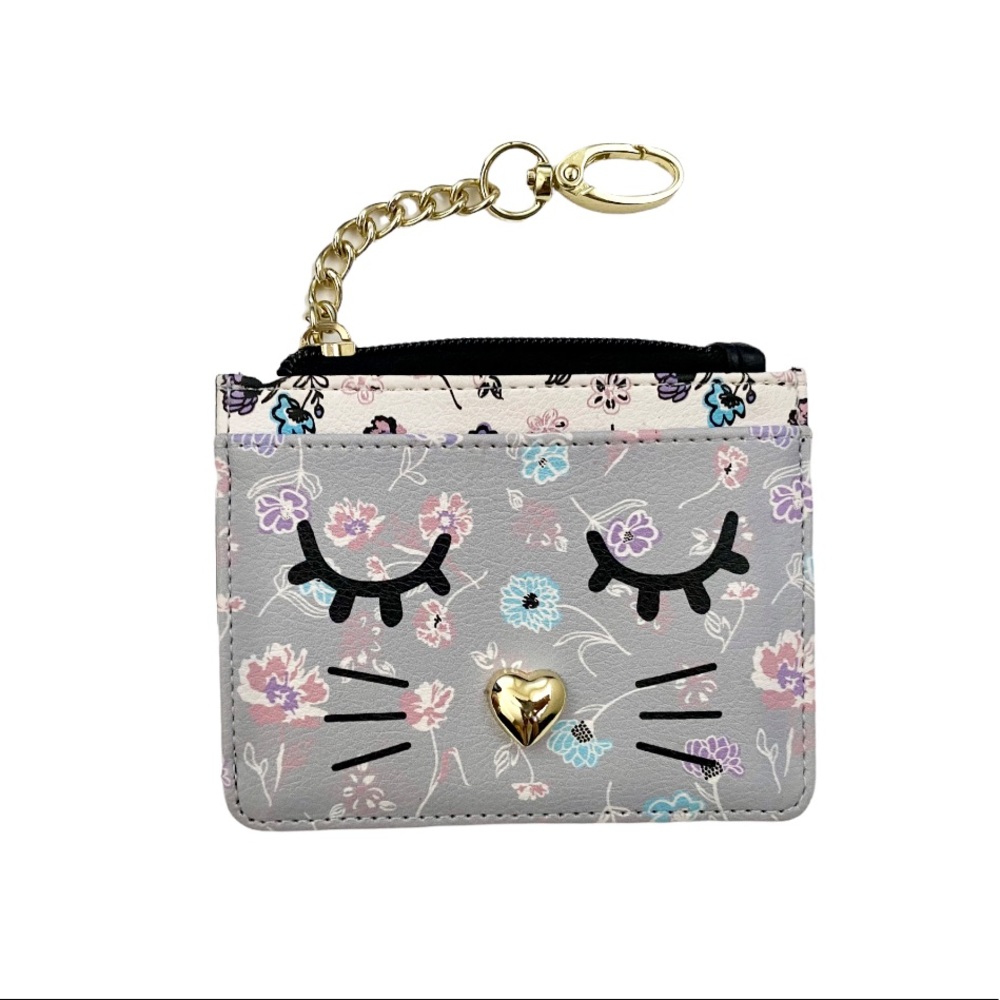 NWOT Luv Betsey Johnson "Floral" Cat Clip On Wallet